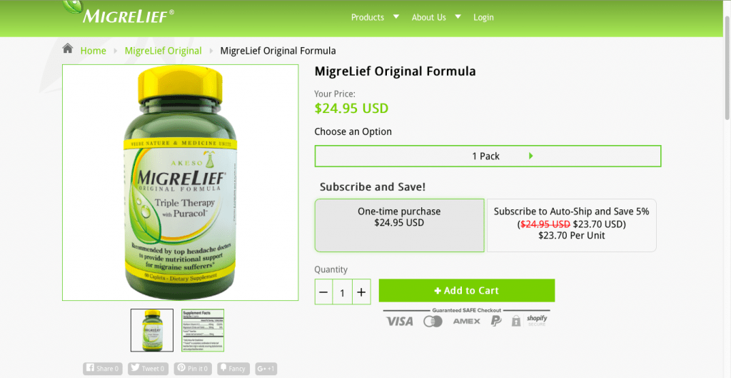 MigreLief Website