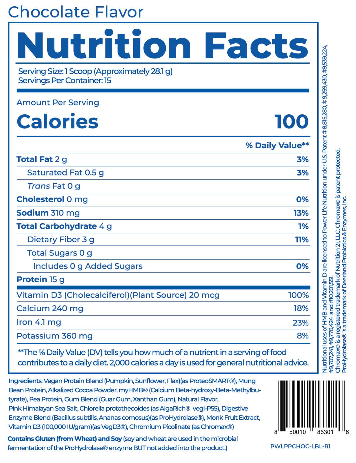 High Impact Plant Protein Supplement Facts