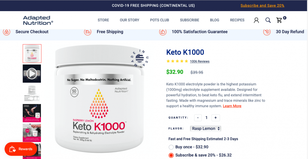 Keto K1000 Website