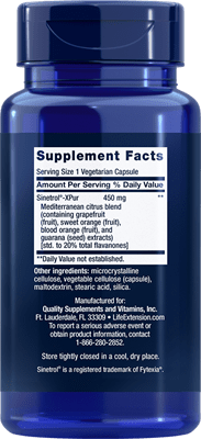 Life Extension Mediterranean Trim Supplement Facts