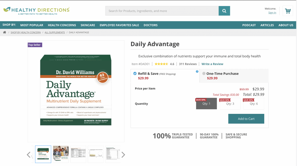 Dr. David Williams Daily Advantage Website