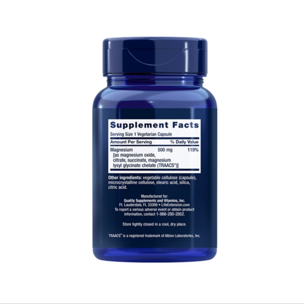 Magnesium Caps By Life Extension Supplement Facts