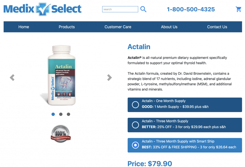 Medix Select Actalin Website