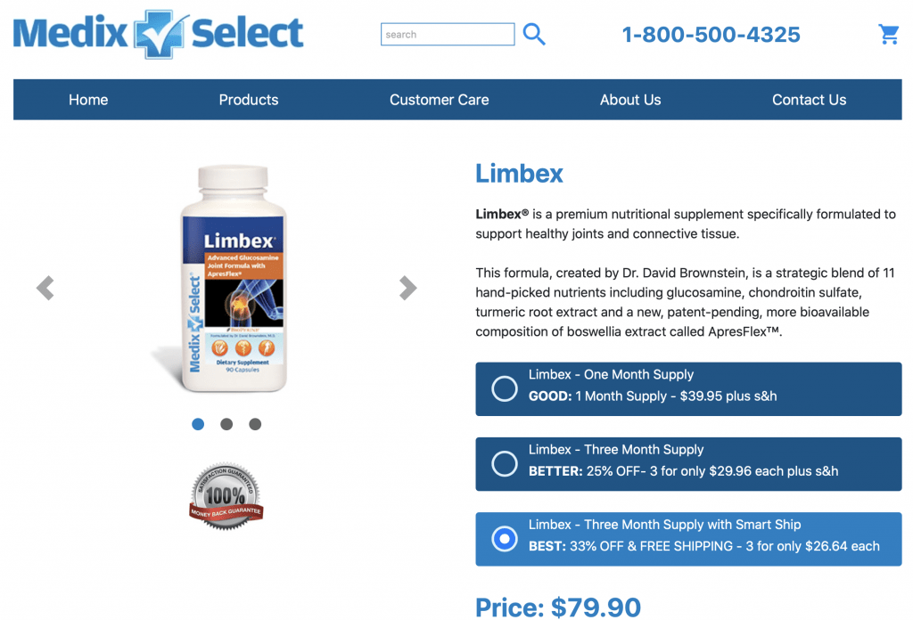 Medix Select Limbex Website