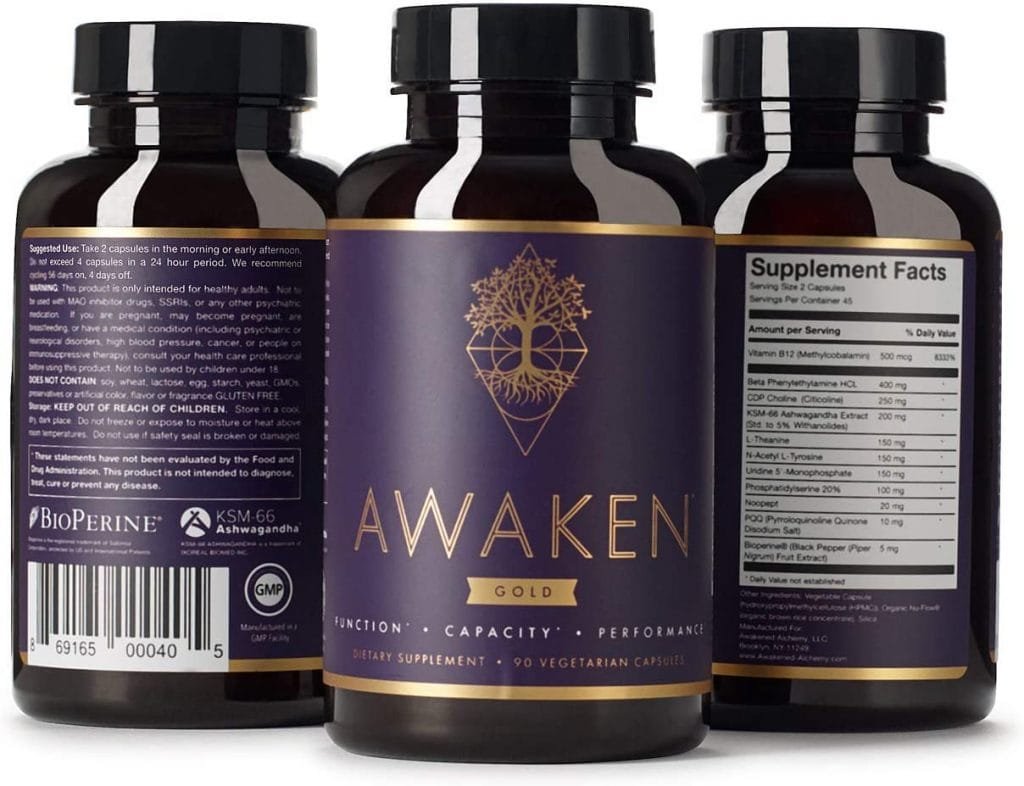 Awaken Gold Bottles