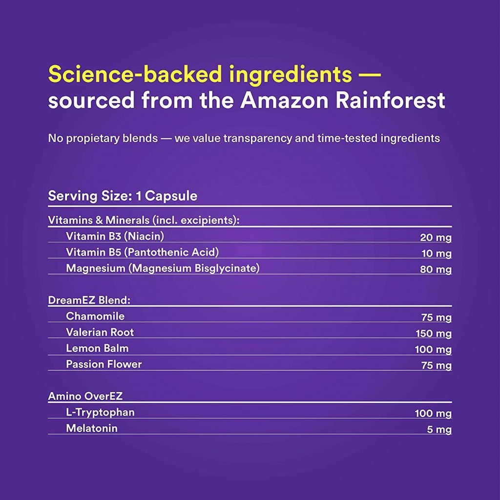 Dream EZ Ingredients