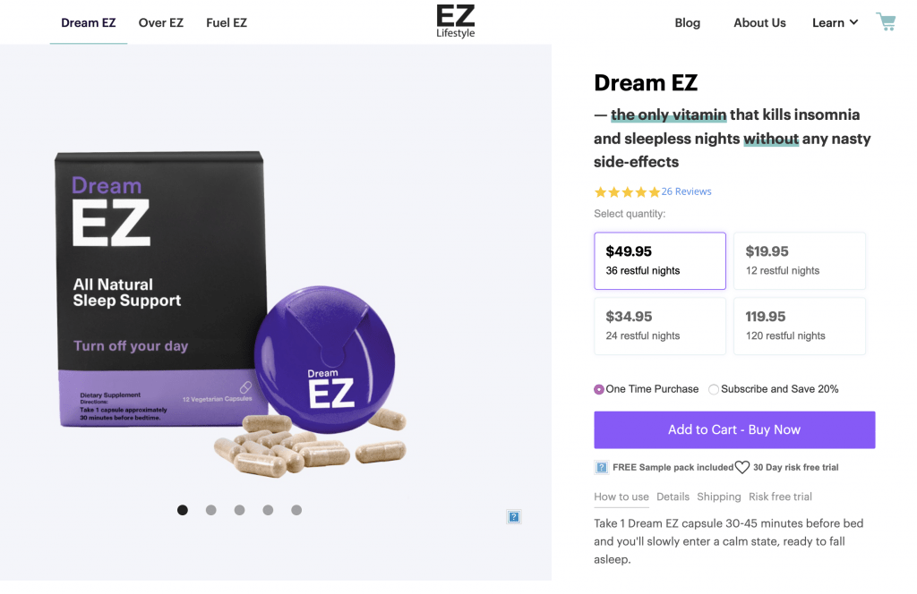 Dream EZ EZ Lifestyle Website