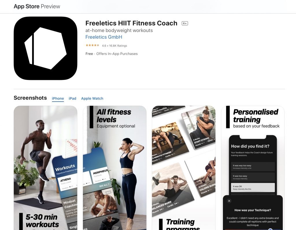 Freeletics HIIT Fitness Coach