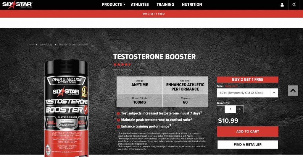 Six Star Testosterone Booster Website