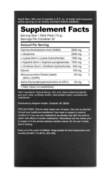 Nugenix GH-Boost Supplement Facts