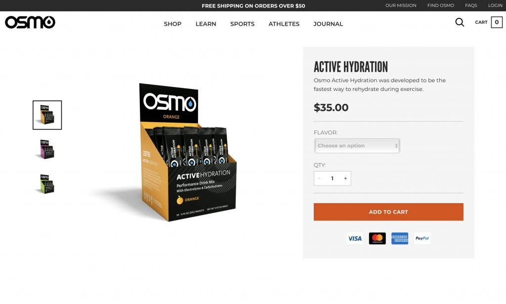 OSMO Nutrition Active Hydration Website