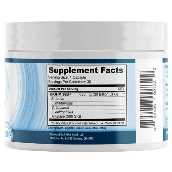 Biohm Probiotic Supplement Facts