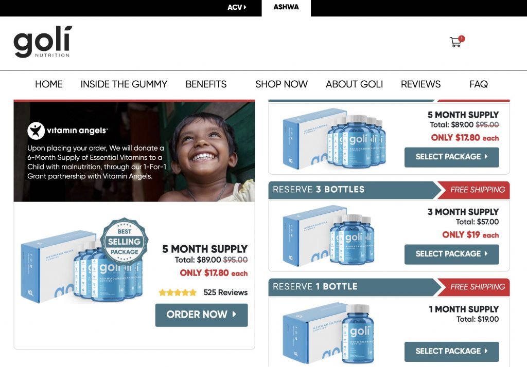 Goli Nutrition Website