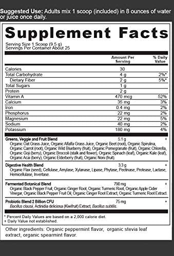 Ancient Nutrition Organic SuperGreens Supplement Facts