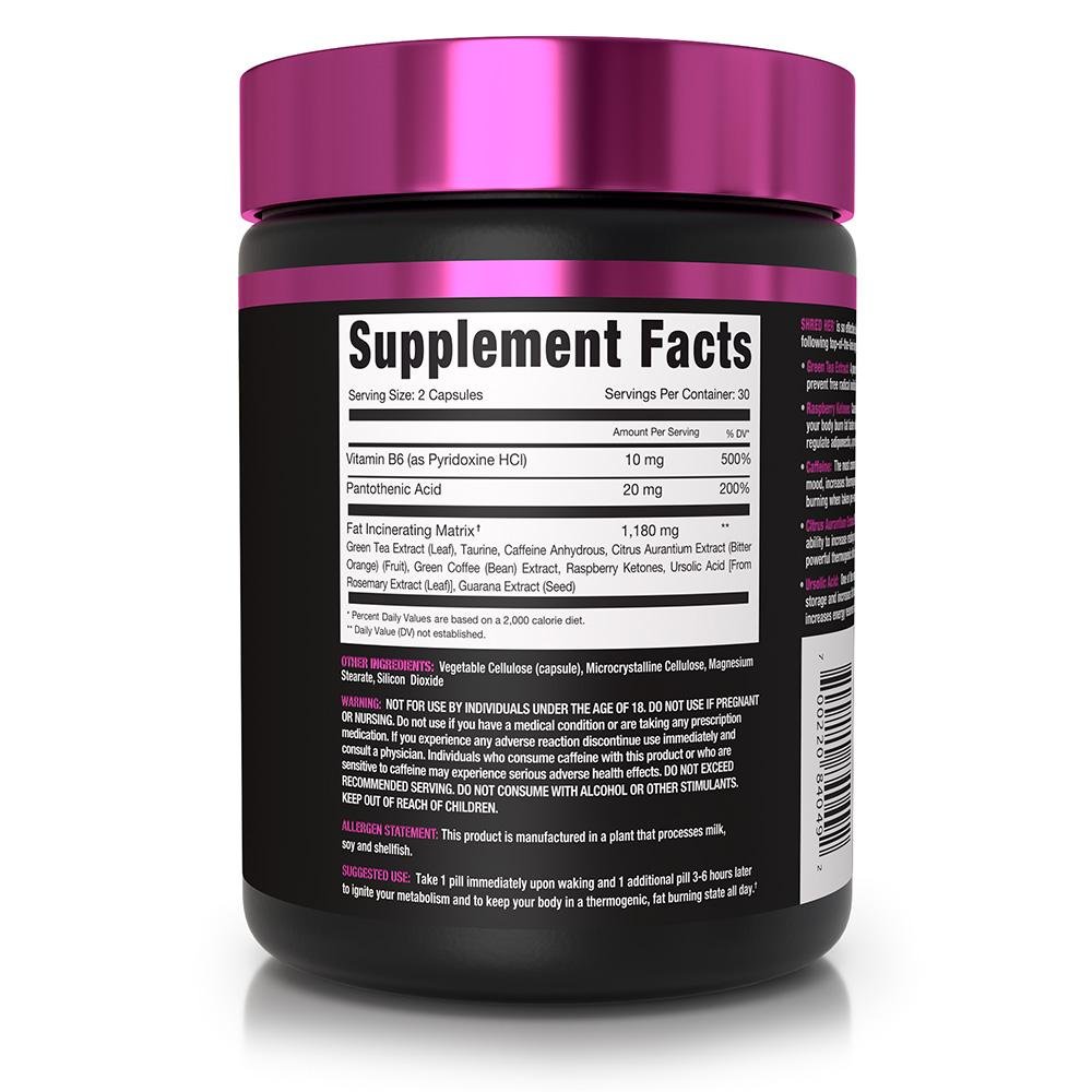 Shred Her Supplement Facts