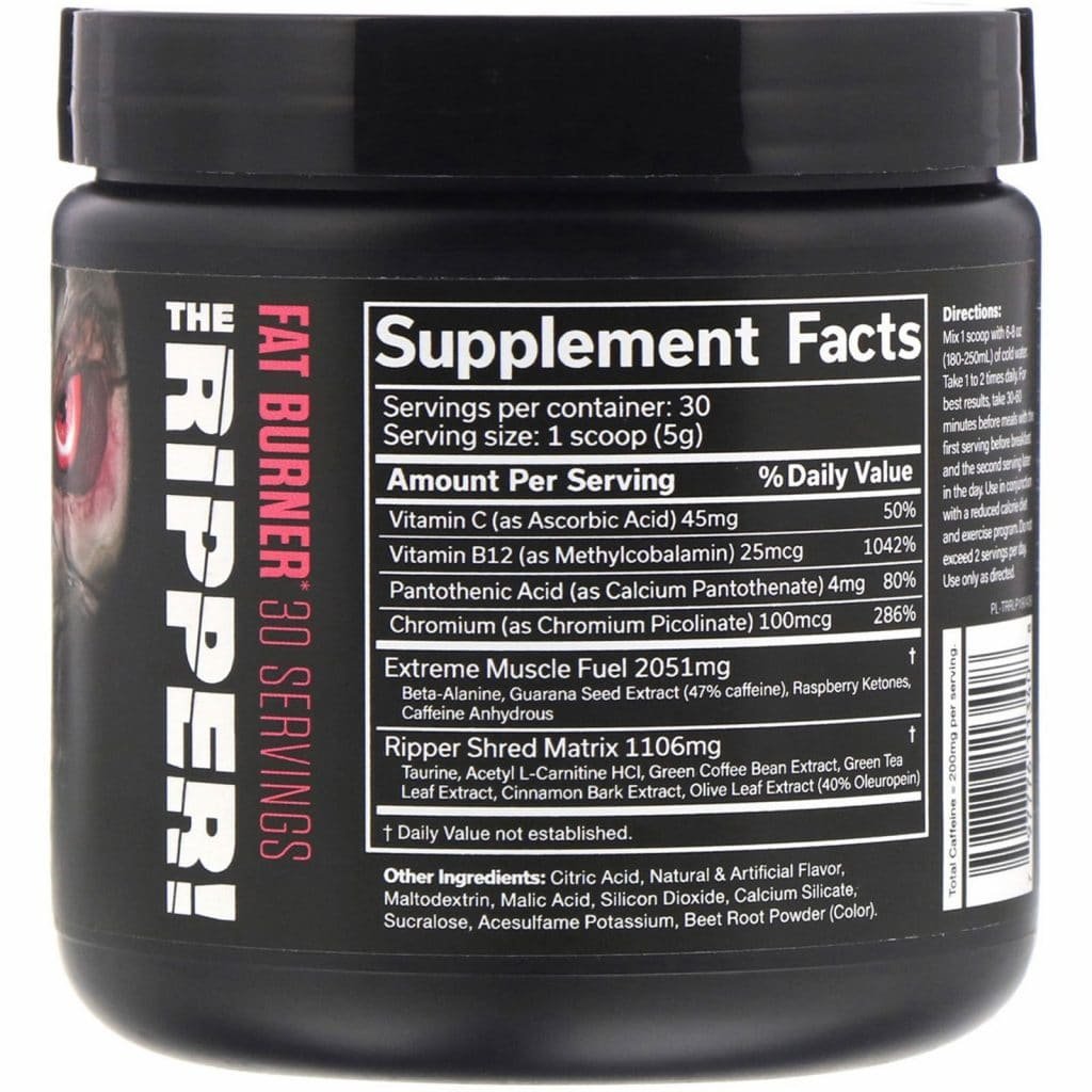 JNX Sports The Ripper Supplement Facts