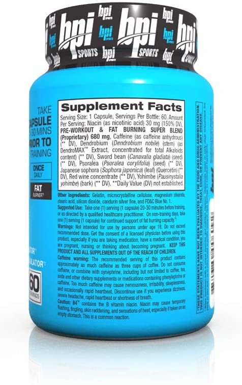B4 Thermogenic Supplement Facts