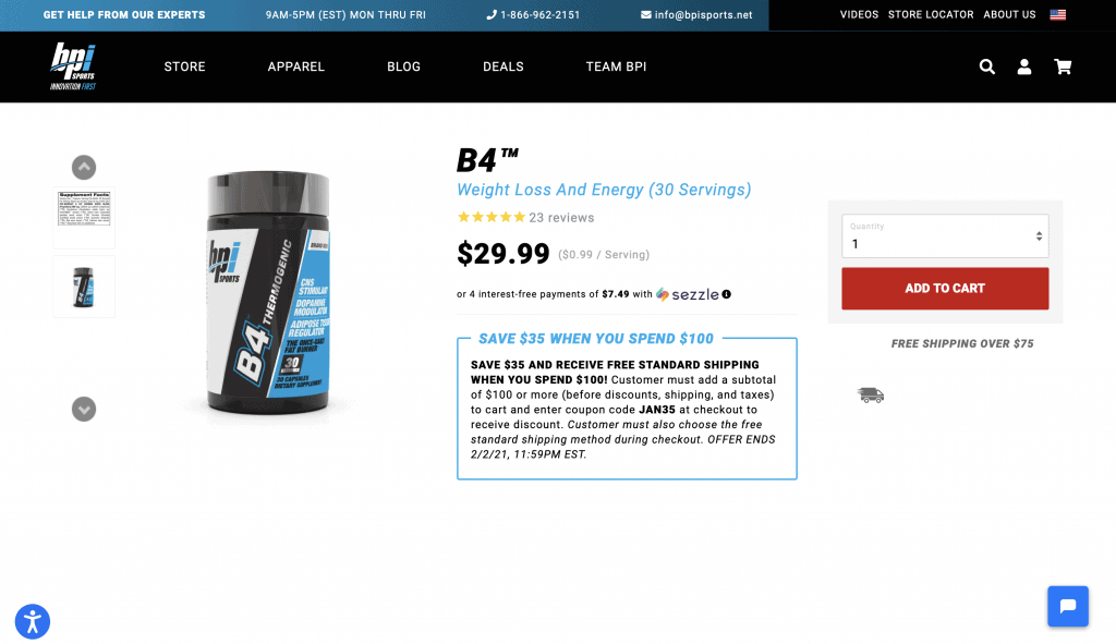 B4 Thermogenic Website