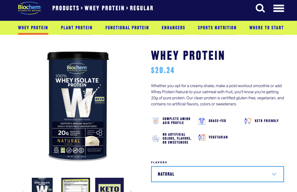 Biochem Whey Protein Website