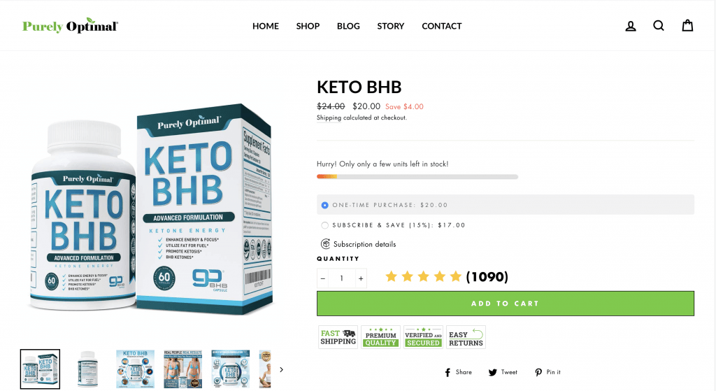 Purely Optimal Keto BHB Website