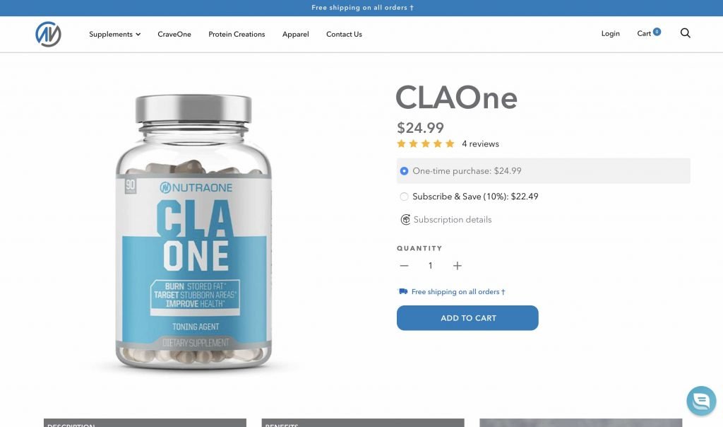 NutraOne CLAOne Website