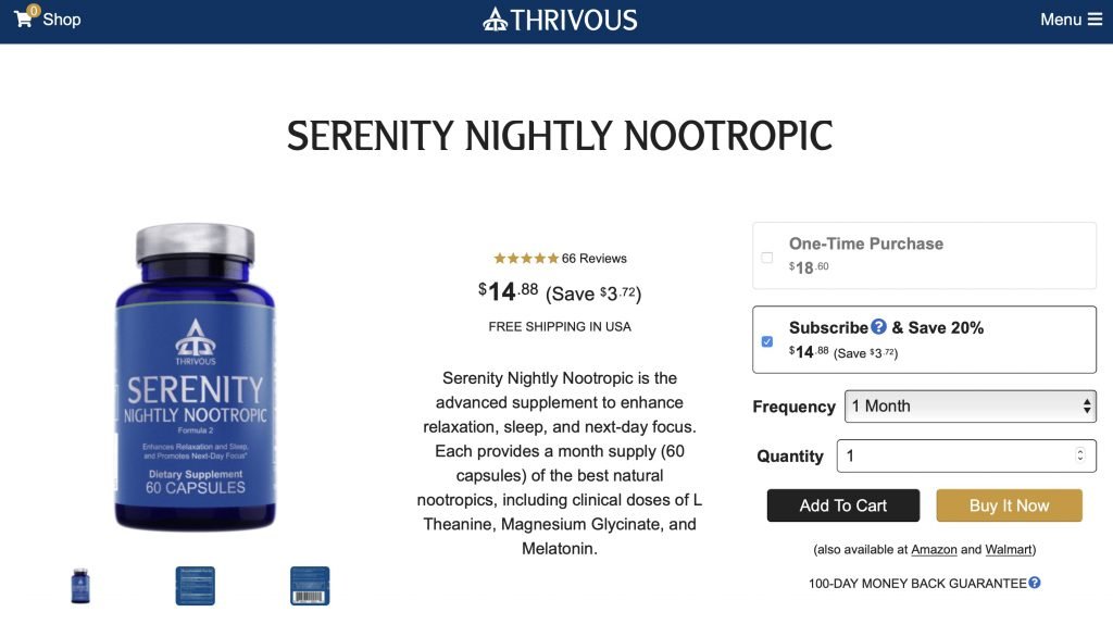 Thrivous Serenity Website
