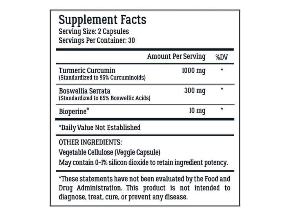 CurcuWell Supplement Facts