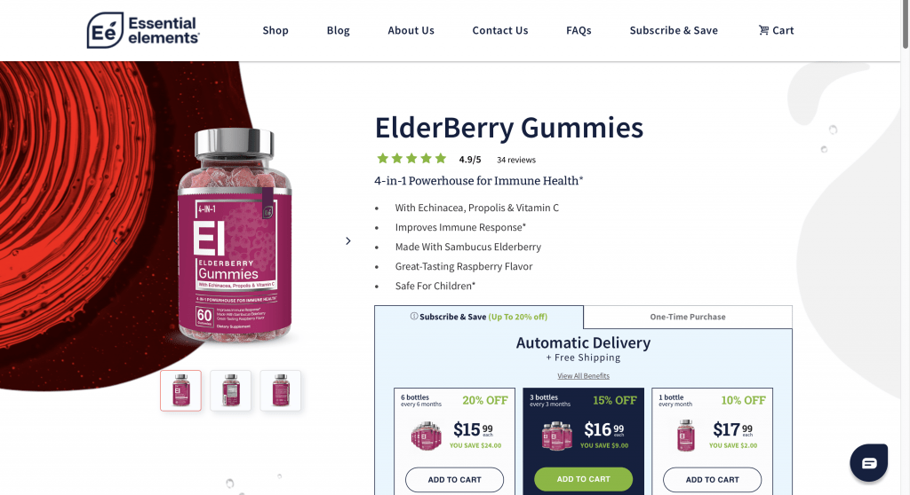 Essential Elements Elderberry Gummies Website