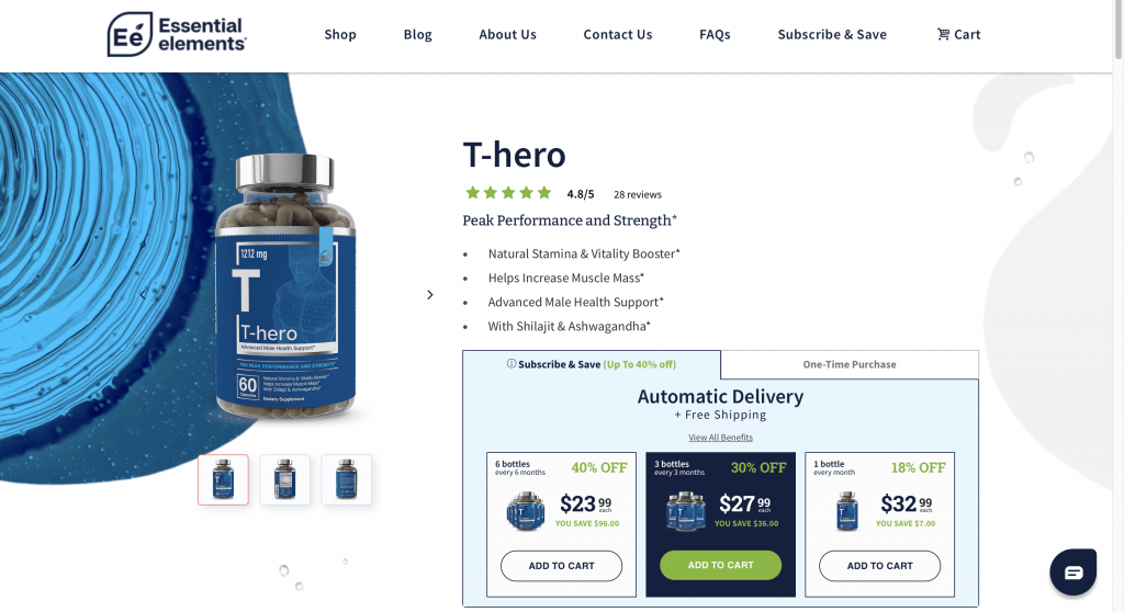 Essential Elements T-hero Website