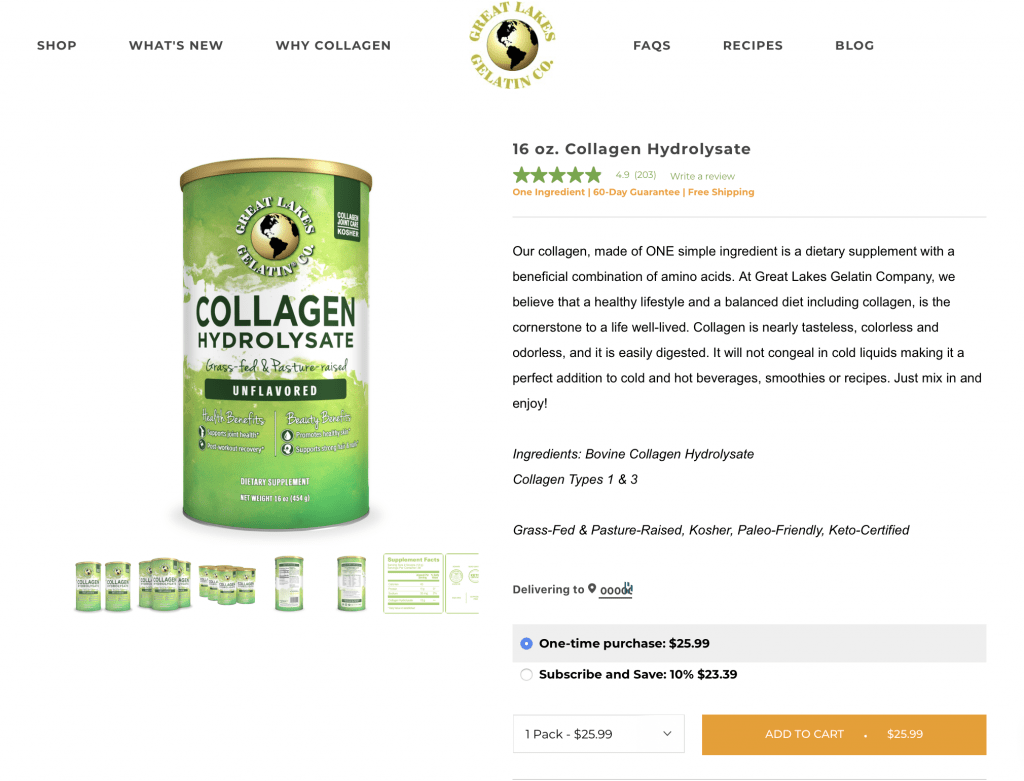 Great Lakes Gelatin Company Collagen Website