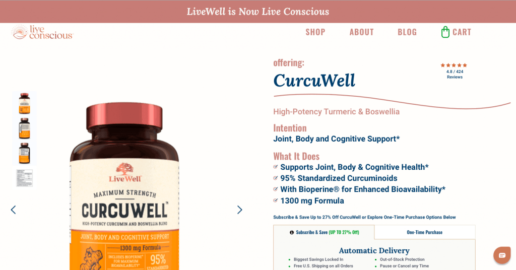 CuruWell Live Conscious Website