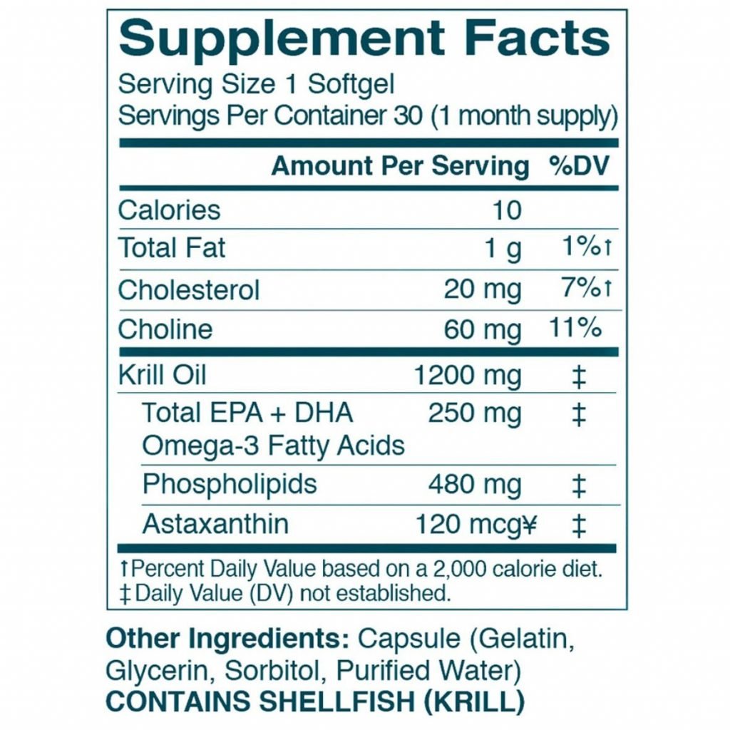 Kori Krill Oil Supplement Facts