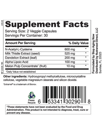 LiverPure XTS Supplement Facts