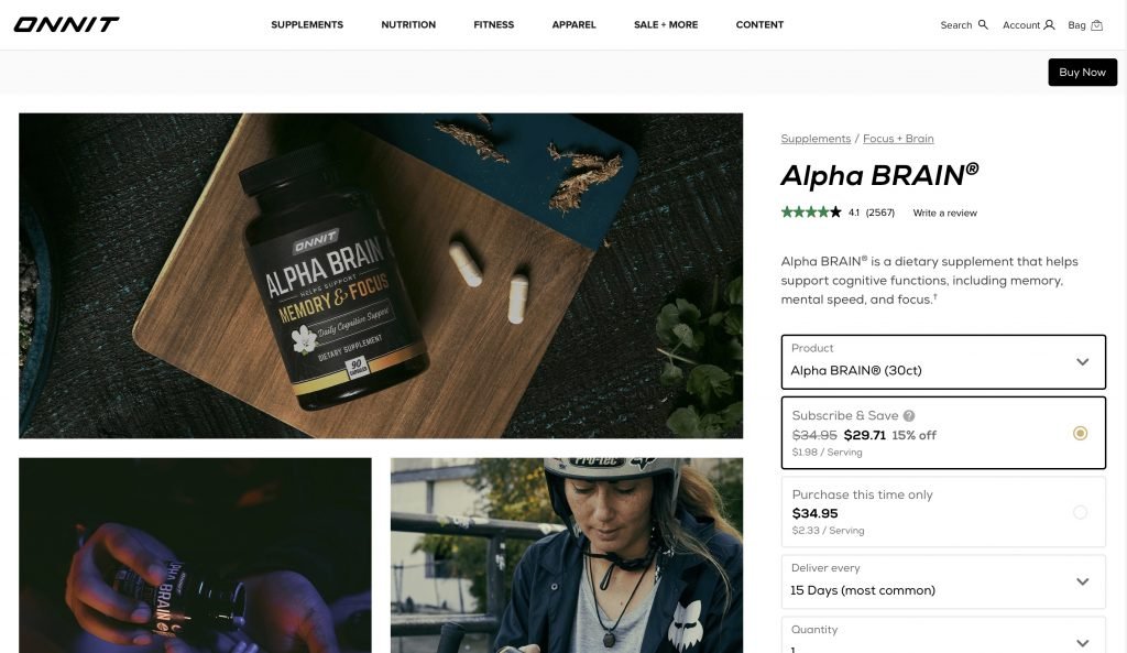 Alpha Brain Pricing