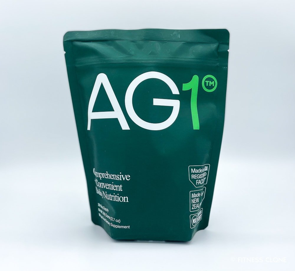 athletic greens supplement bag