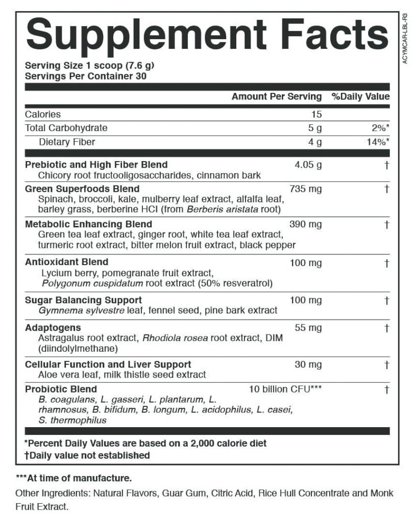 Morning Complete Supplement Facts
