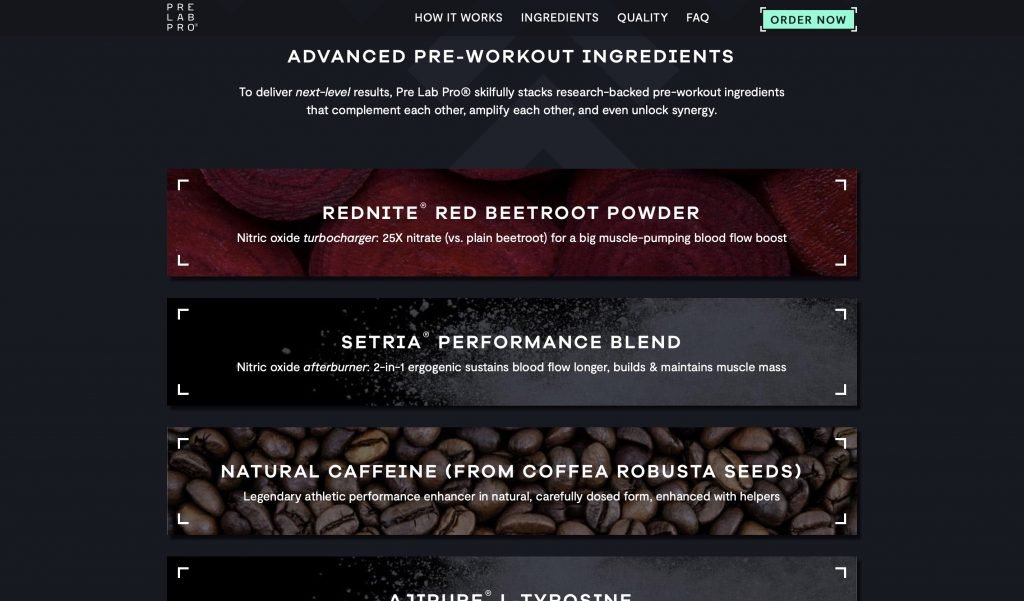 Pre Lab Pro Ingredients
