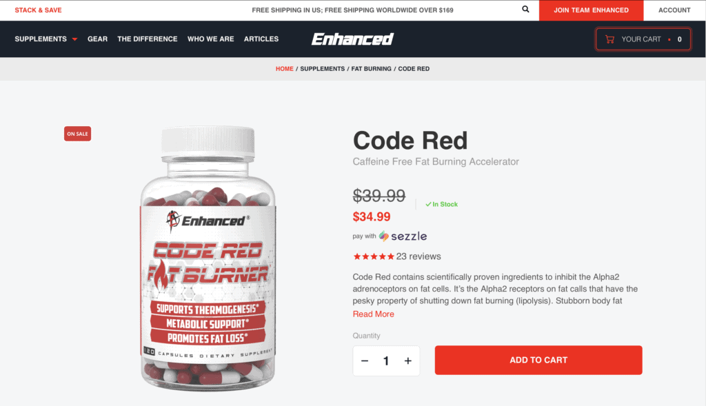 Enhanced Athlete Code Red Website