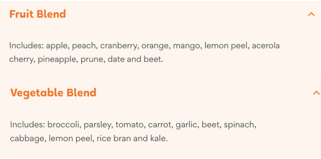Juice Plus Ingredients