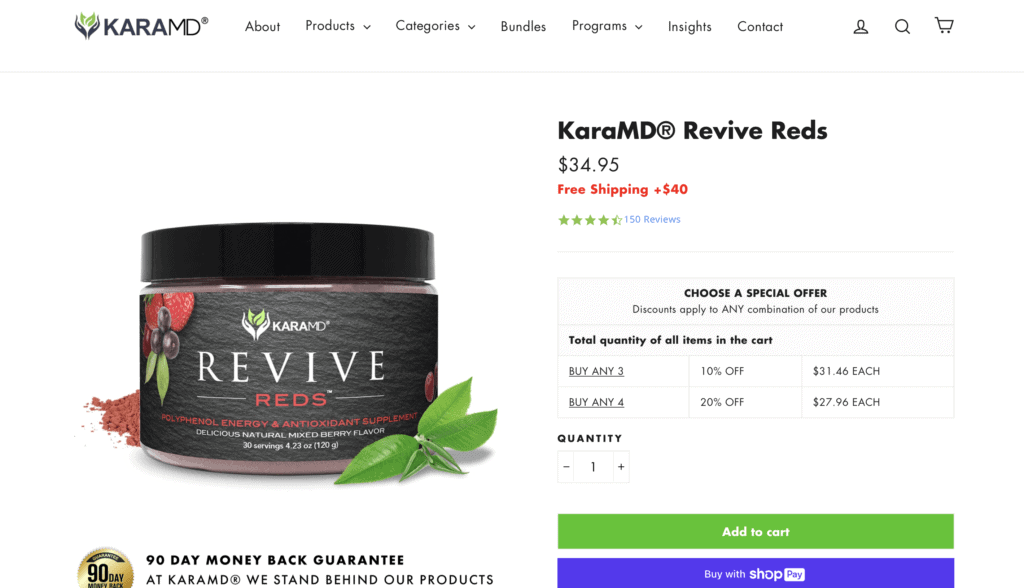 KaraMD Revive Reds Website