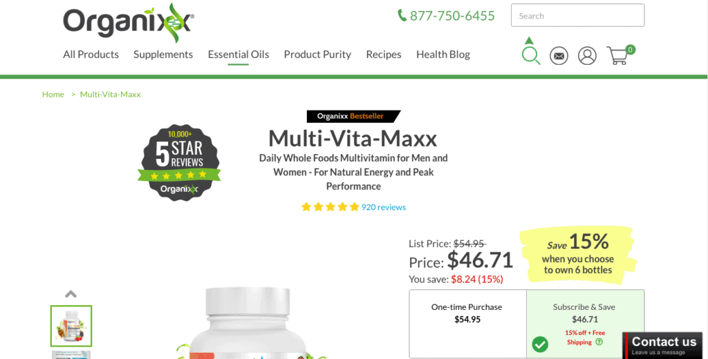 Organixx Multi-Vita-Maxx Website