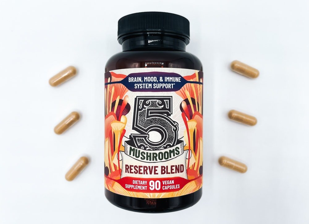 Reserve Blend Bottle And Pills