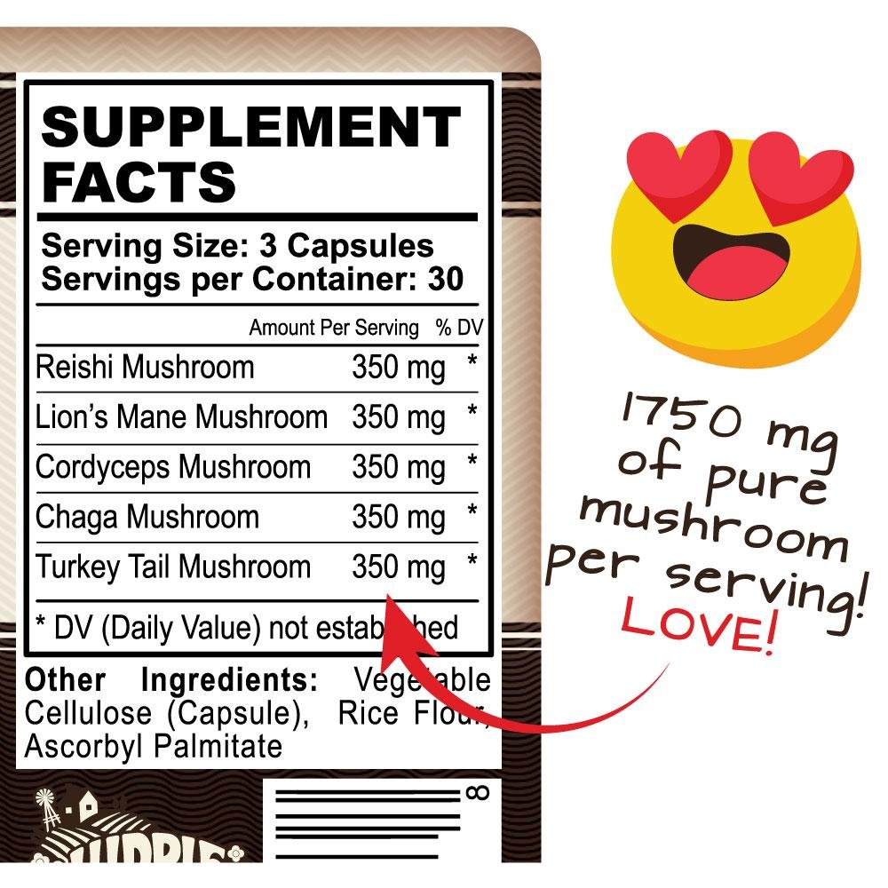 5 Mushrooms Reserve Blend-Supplement Facts