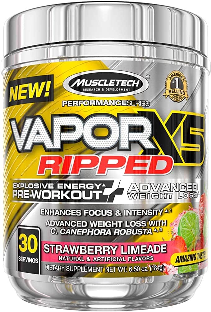 Best Thermogenic Pre-Workout Products-Muscle Tech Vapor 5X Ripped, from Iovate