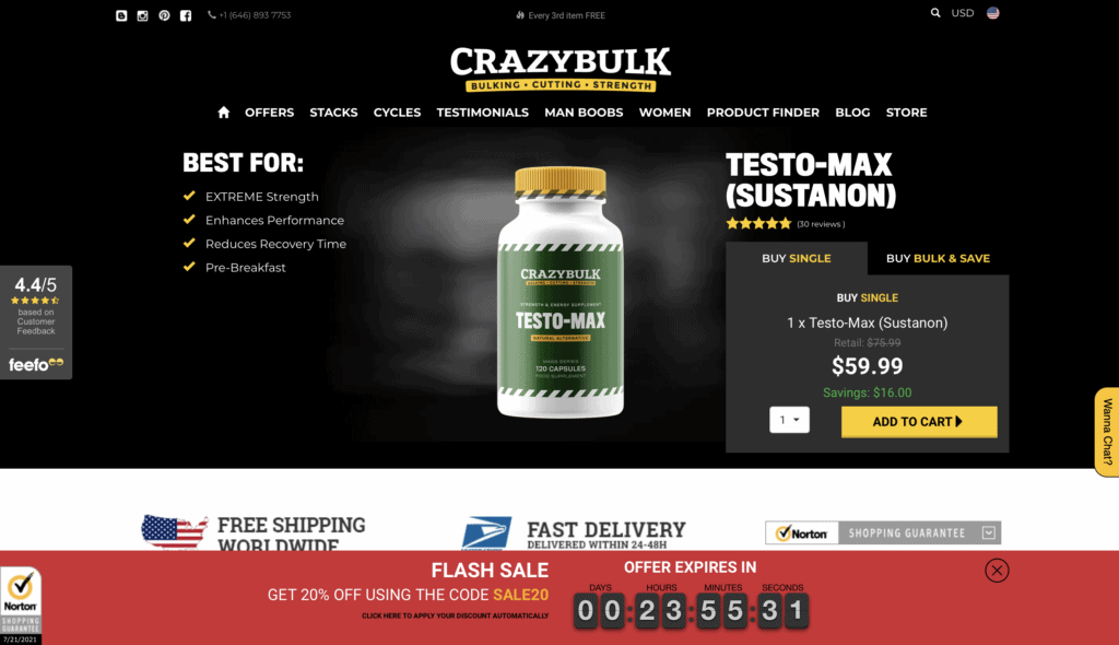 Crazy Bulk Testo Max Website