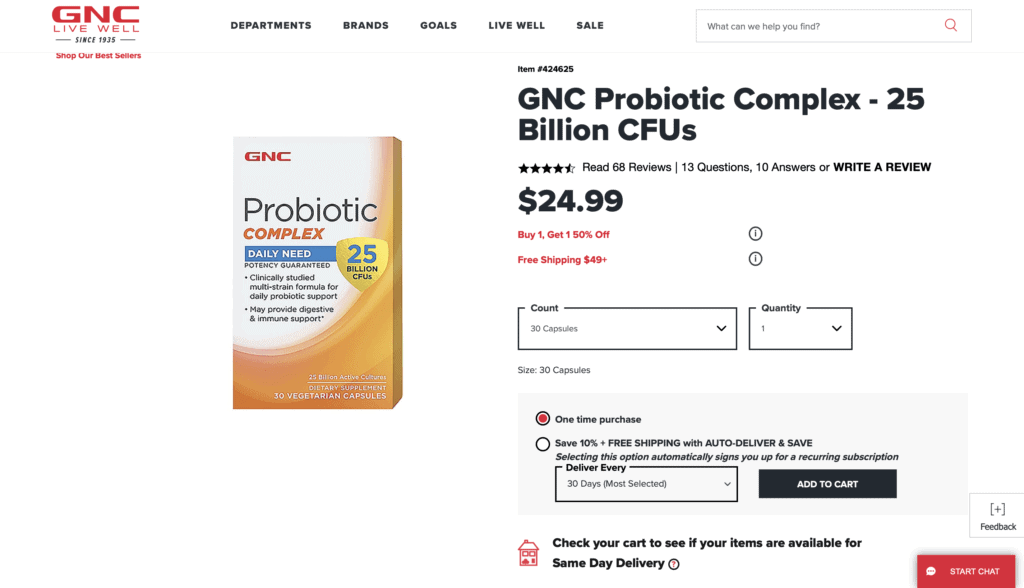GNC Probiotic Complex Website