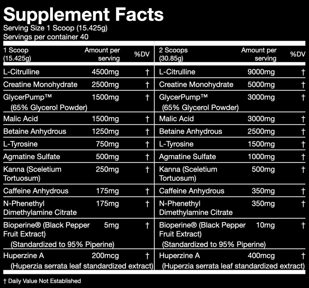 Gorilla Mode Supplement Facts
