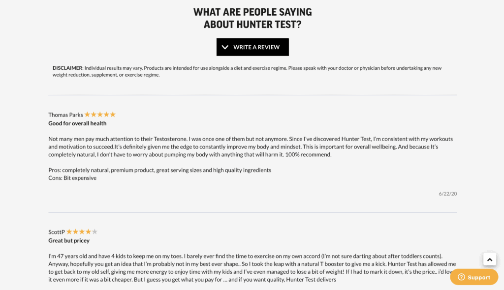 Hunter Test Customer Reviews
