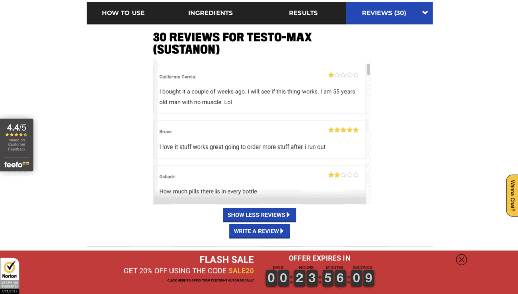 Testo Max Customers Review