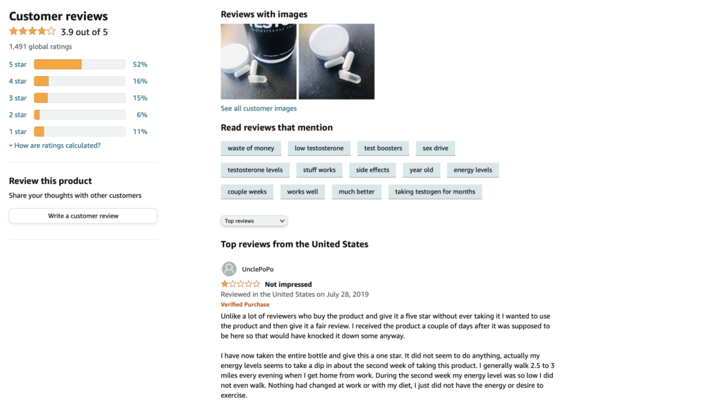 Testogen customers review
